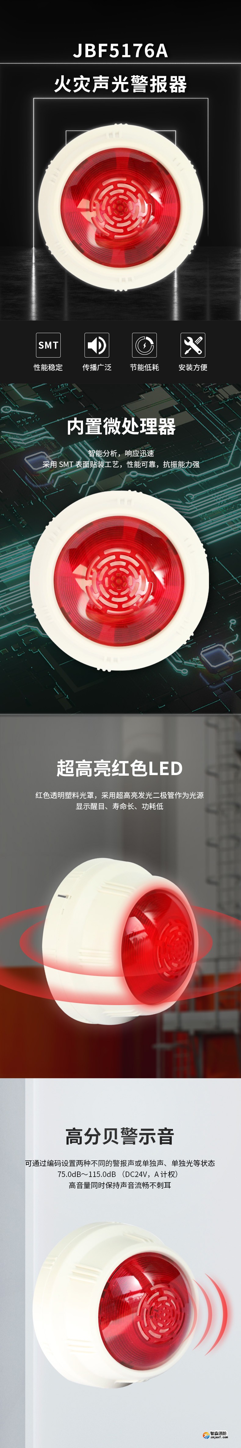 JBF5176A火災(zāi)聲光報警器1